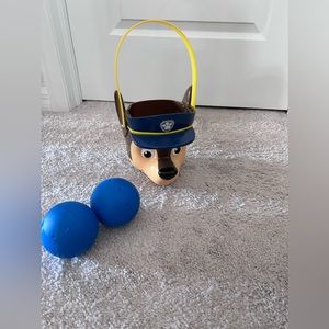 Paw Patrol Chase Bucket and Oversized Chase and Rubble Squishies
